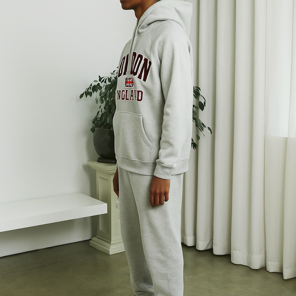 London England Appliqué  Hooded Sweatshirt Unisex