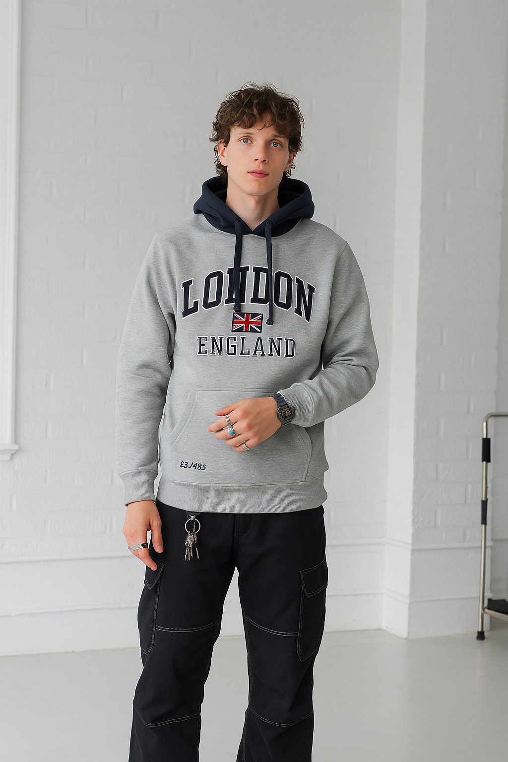 London England Appliqué  Hooded Sweatshirt Unisex