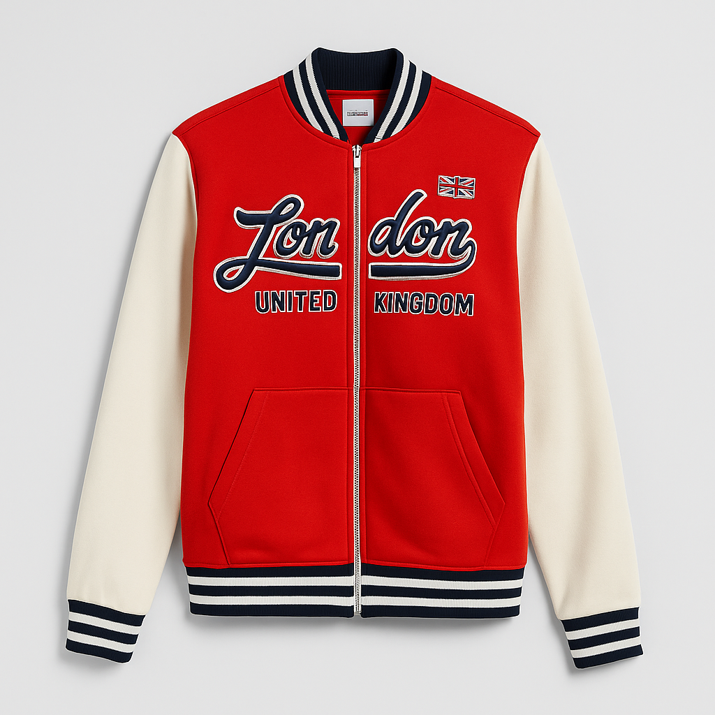 London England Baseball Zipper Jacket