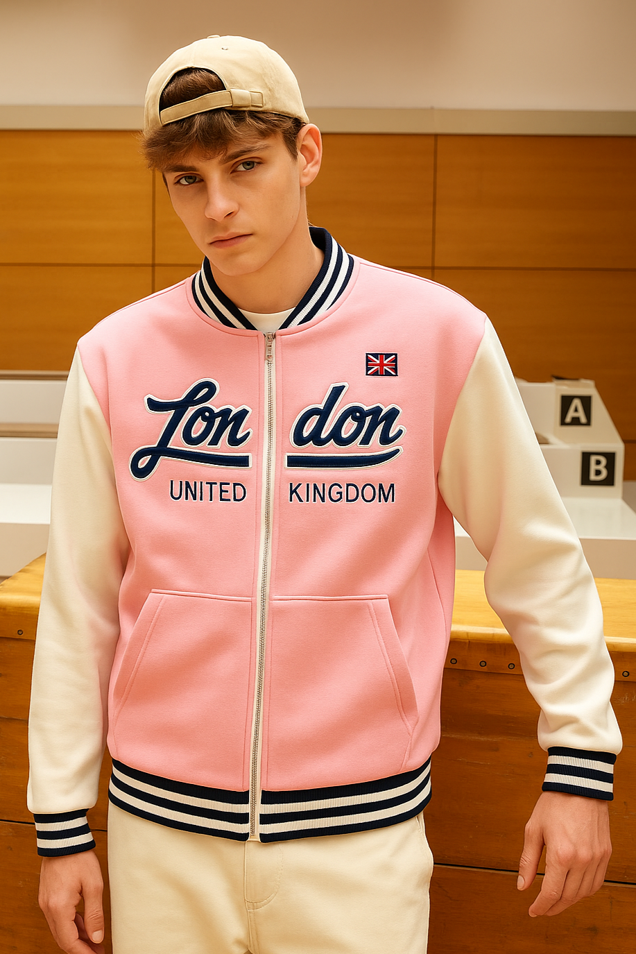 London England Baseball Zipper Jacket