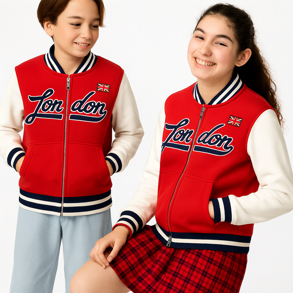 Kids London England Baseball Jacket
