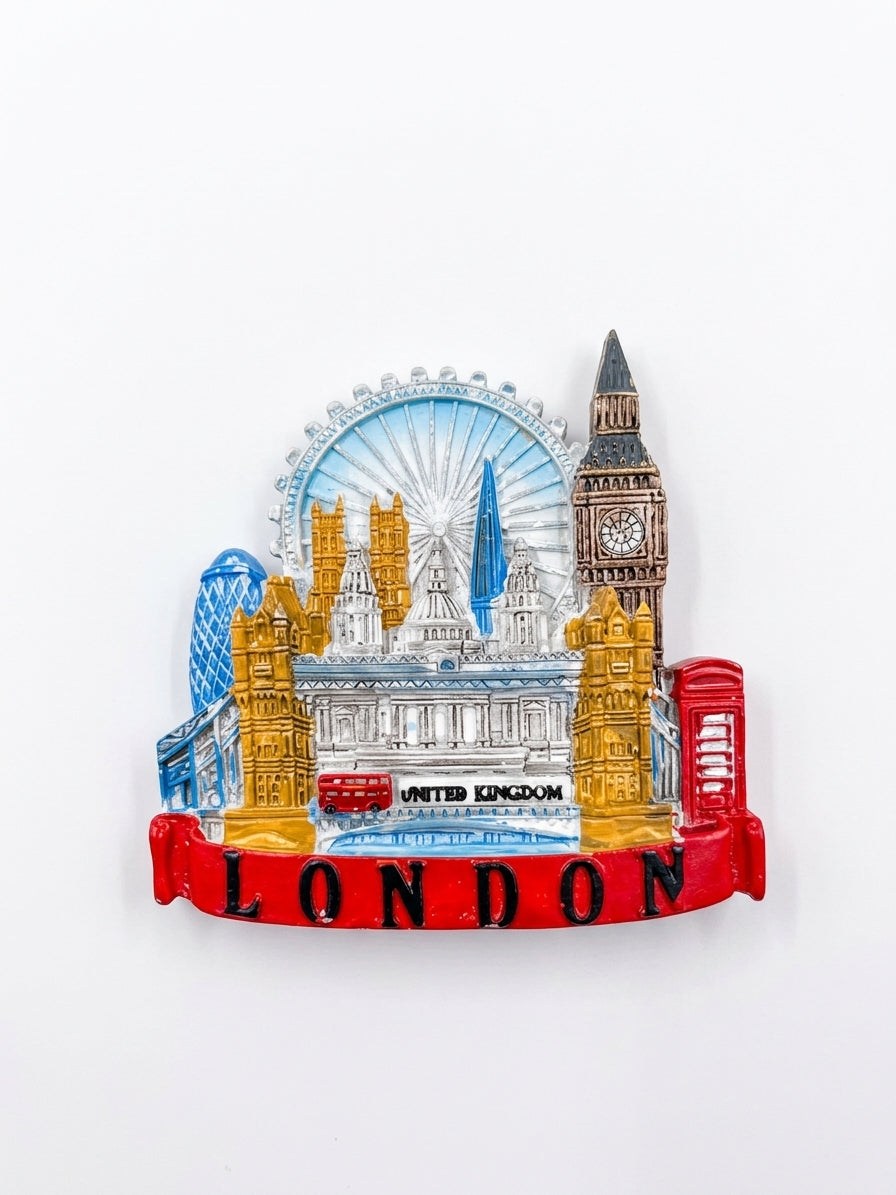 London skyline ceramic magnet