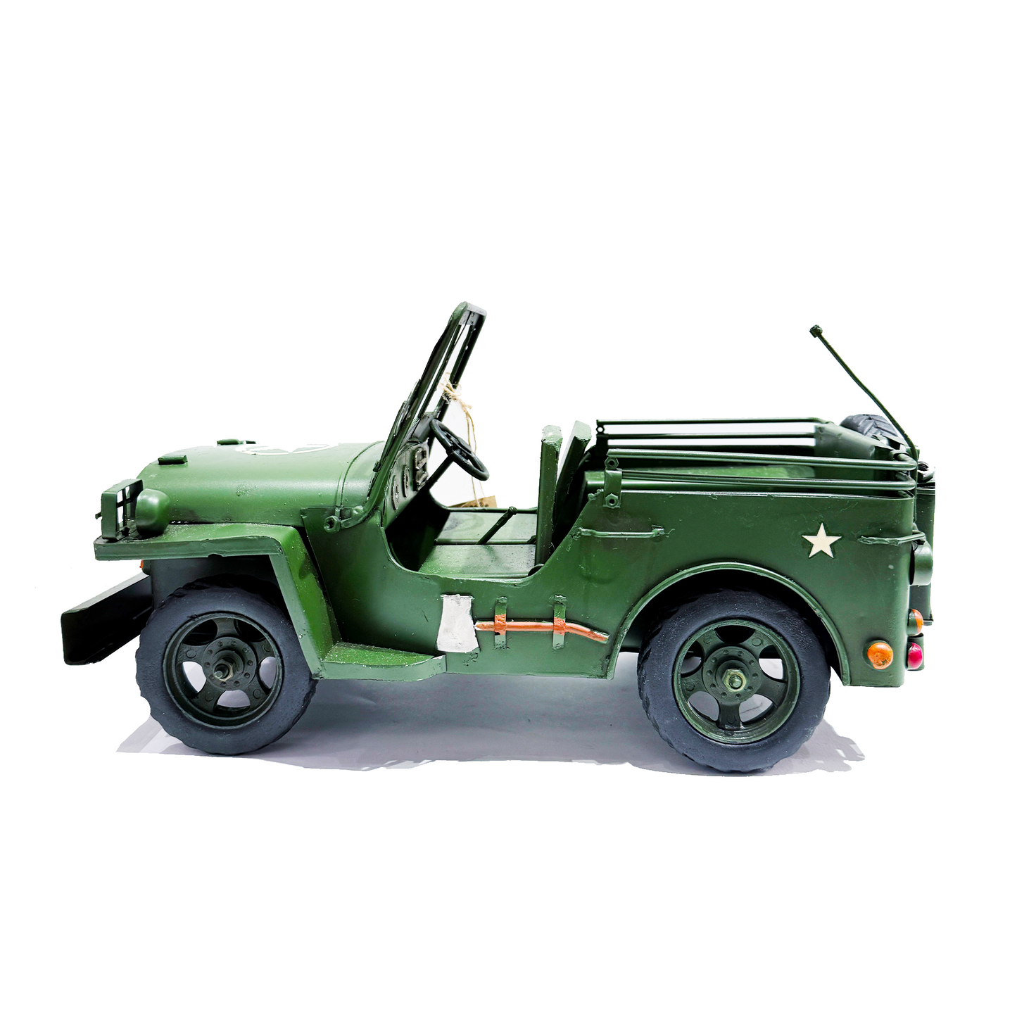 Vintage Green Safari Jeep Sculpture