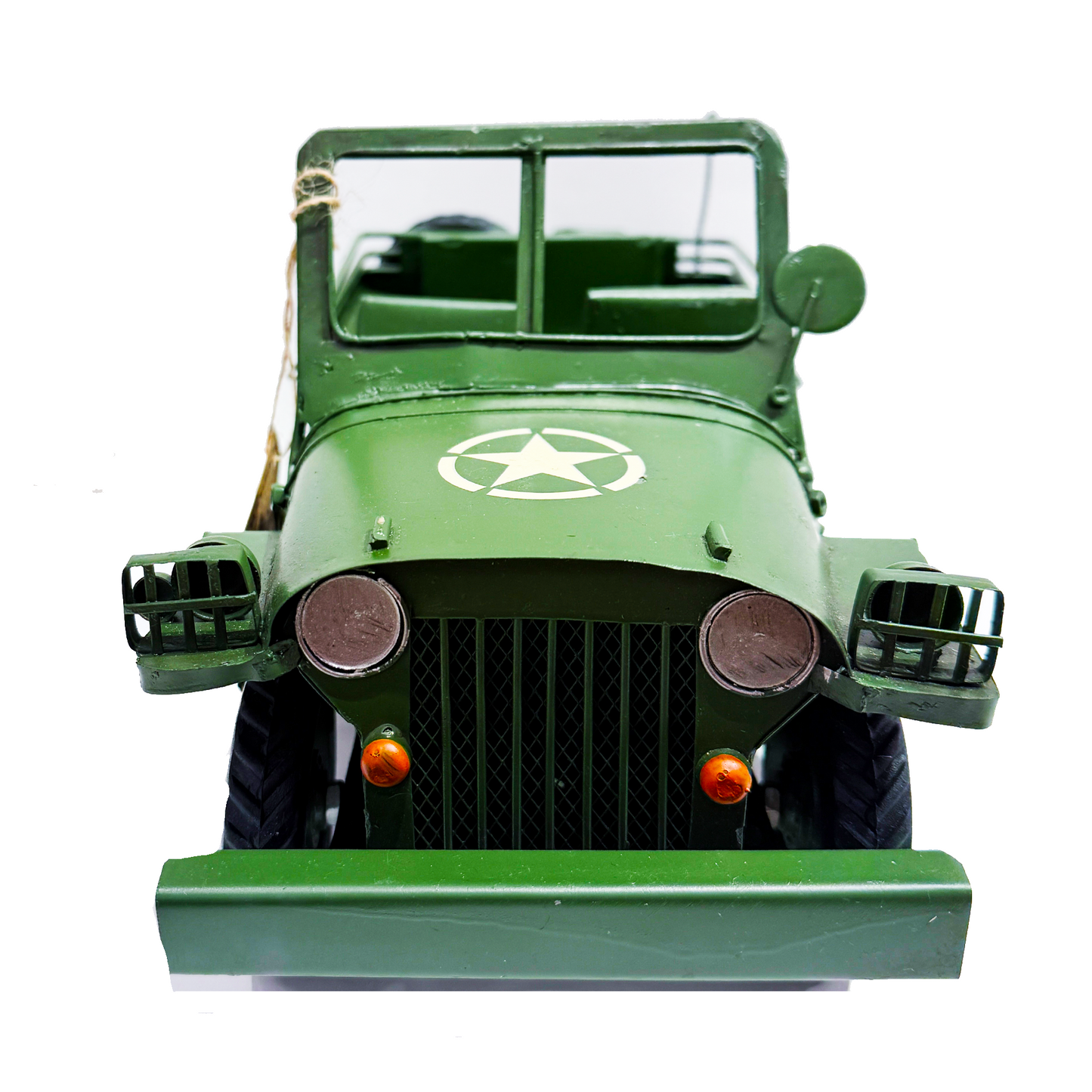 Vintage Green Safari Jeep Sculpture