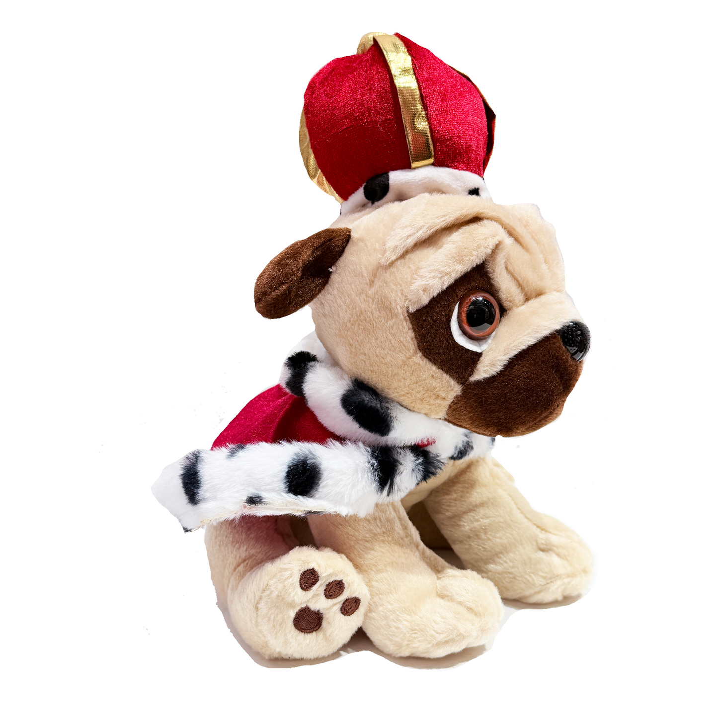 King Charles Frenchie with a Crown and Cape