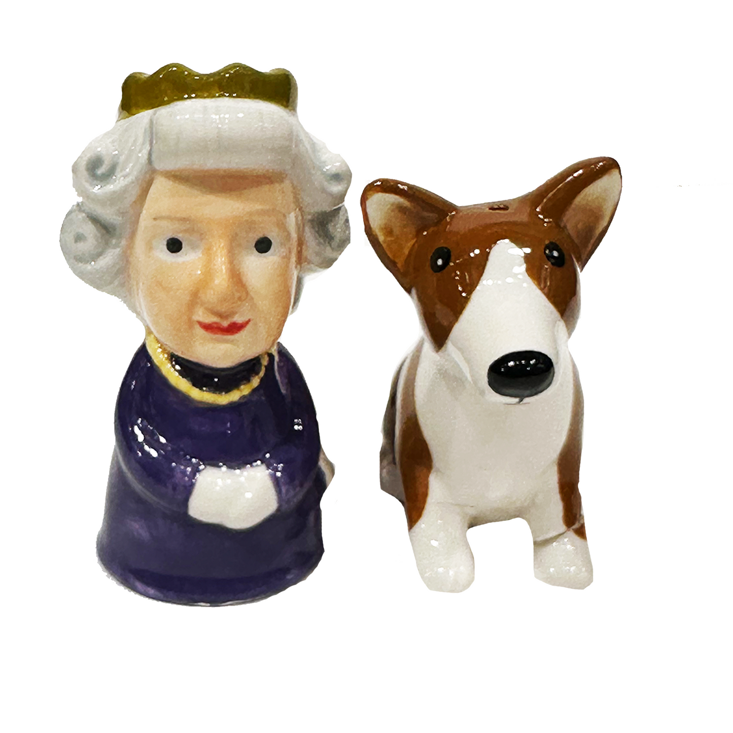 HM Queen and Corgi Ceramic Salt and Pepper Shaker