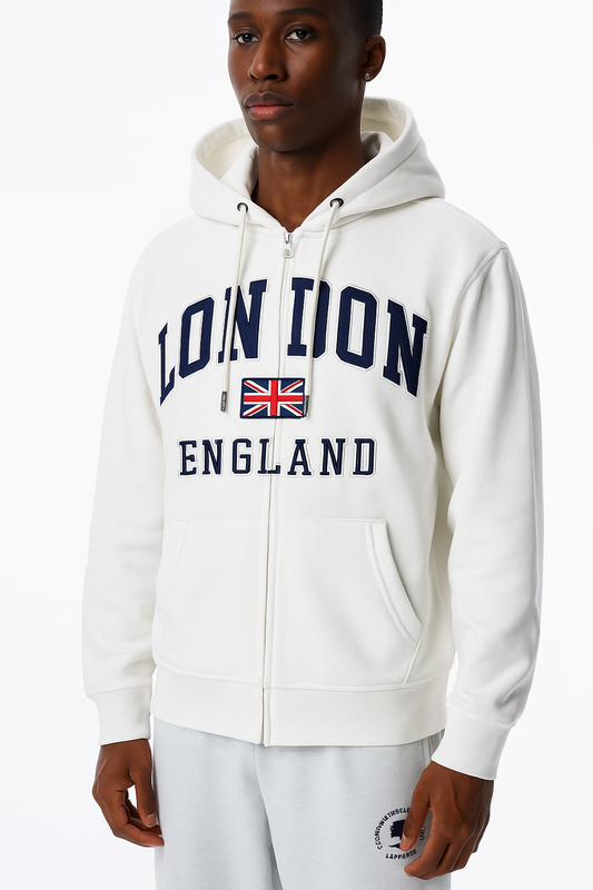 London England Front Zip Hoodies