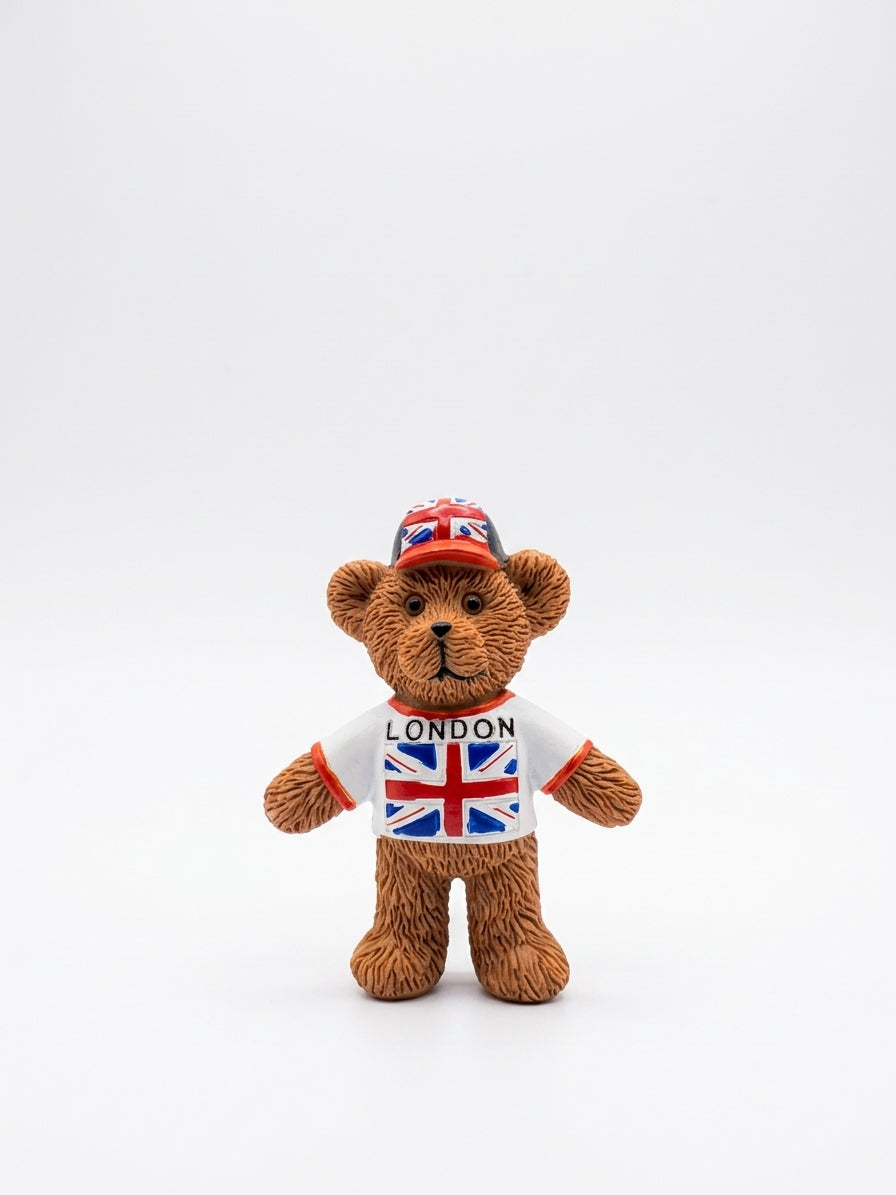 London Union Jack bear ceramic magnet