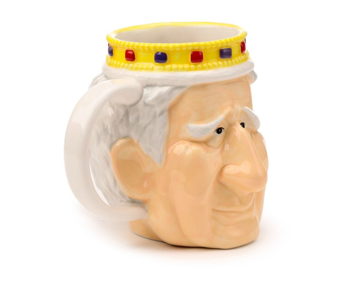 King Charles III Ceramic Head Shaped Mug