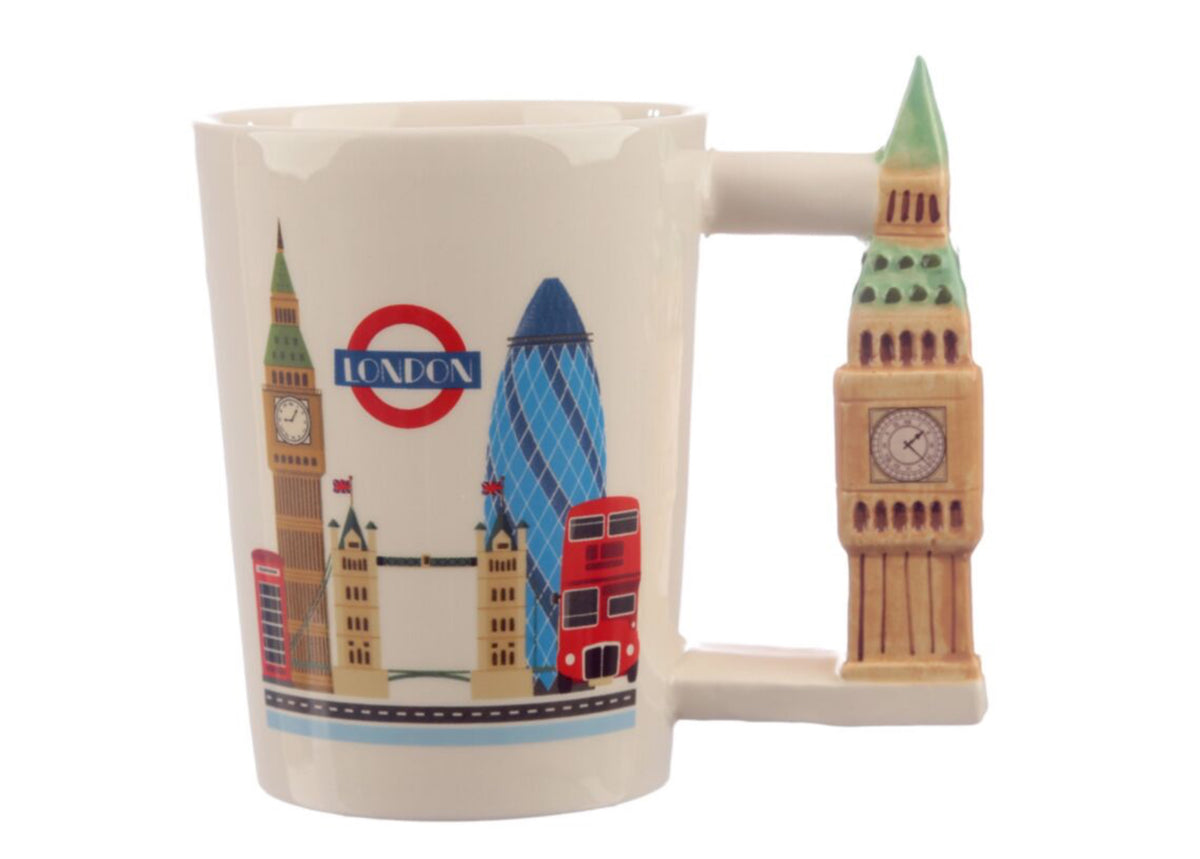 London Souvenir Big Ben Ceramic Shaped Handle Mug