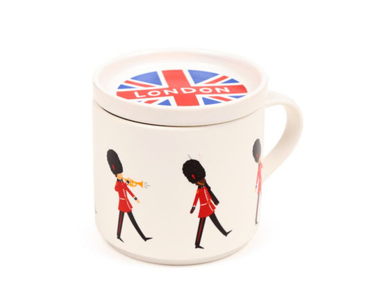 London Souvenir London Guardsman Porcelain Mug & Coaster Lid Set