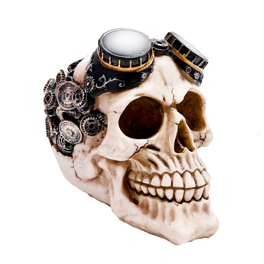 Steampunk Style Skull Decoration with Glasses